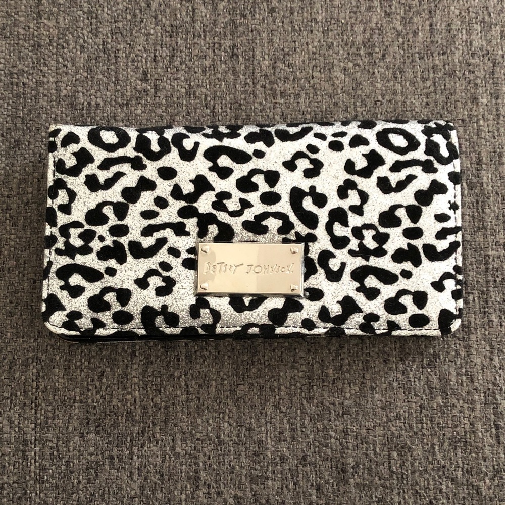 Betsey Johnson Black and White Animal Print Wallet